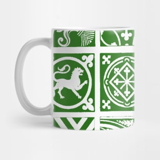 Green Medieval Tile Pattern Mug